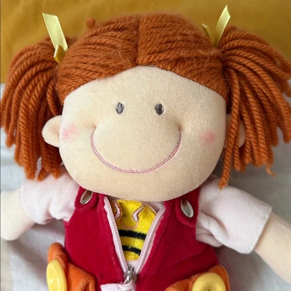 buttons Red and Orange Rag Dress-Up Plush Doll - Picture 2 of 3